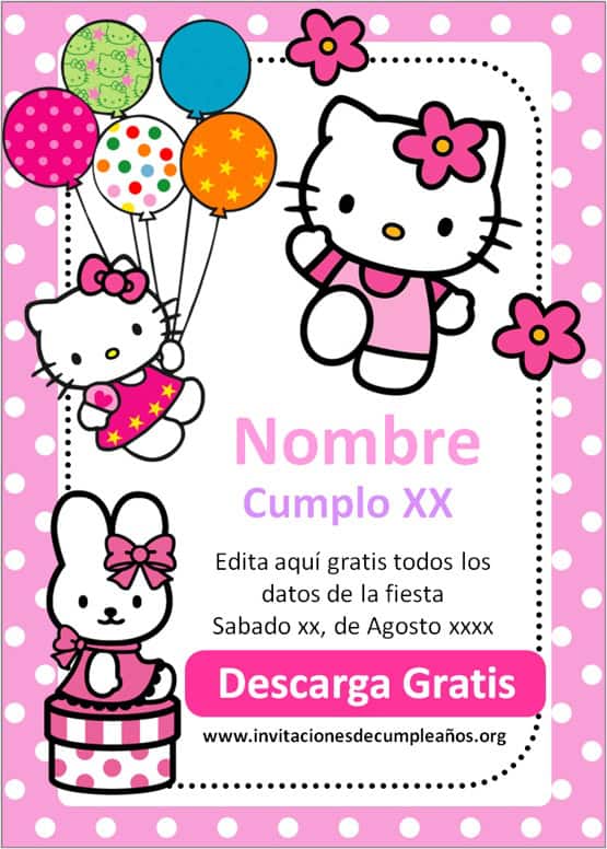 Invitaciones de Hello kitty