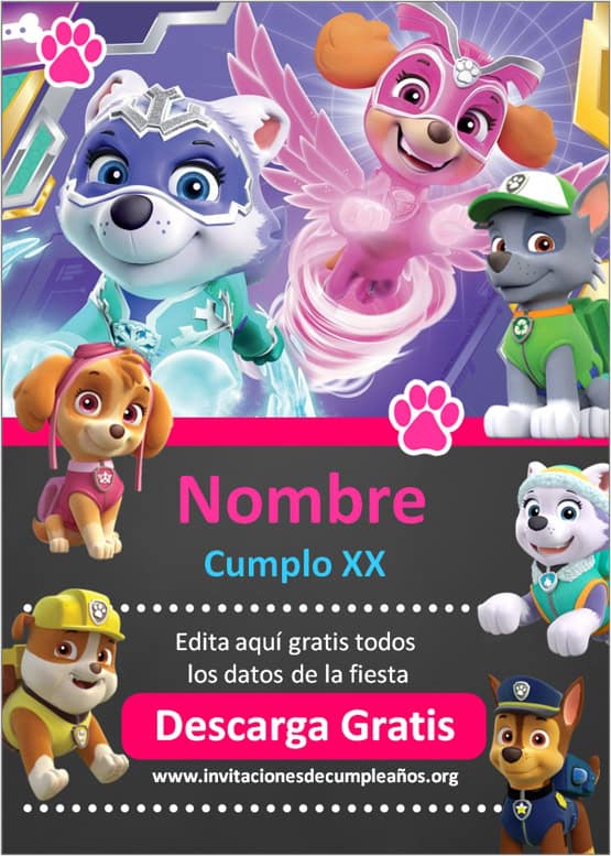 Invitación de Paw Patrol