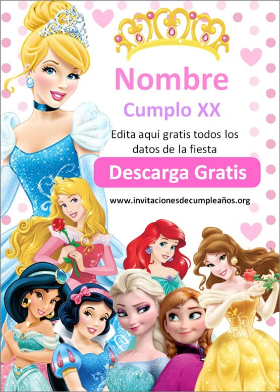 Invitaciones de Princesas