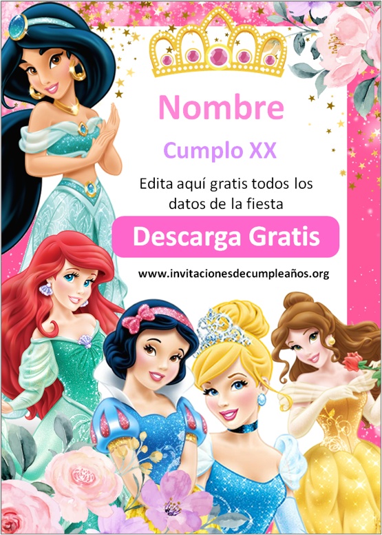 invitaciones digitales princesas disney