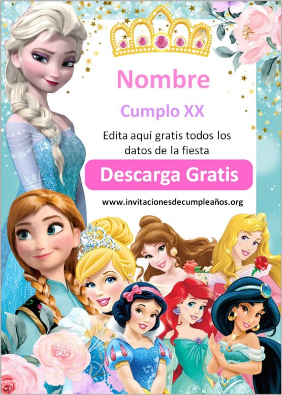 invitaciones princesas disney