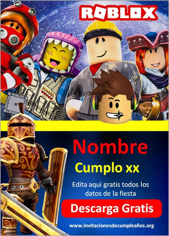 invitaciones digitales gratis de roblox