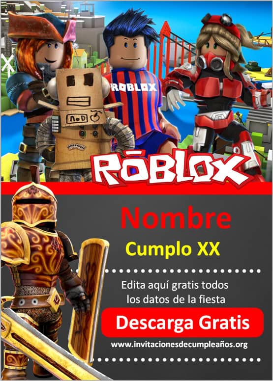 invitaciones de roblox powerpoint gratis