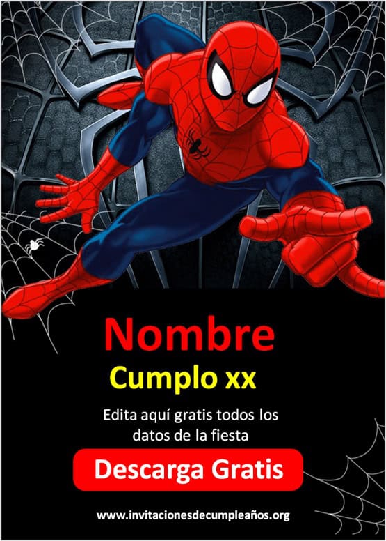 invitaciones del hombre araña