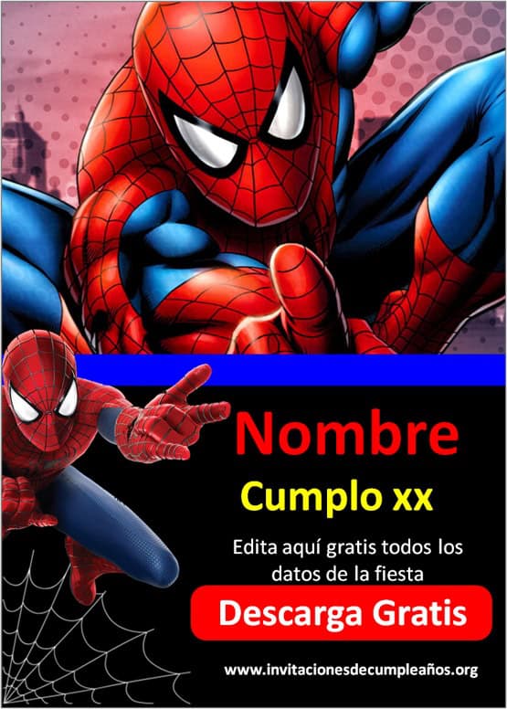 invitaciones de spiderman editables