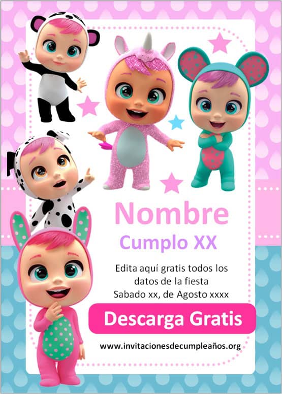 invitación de Bebe Llorones en PowerPoint