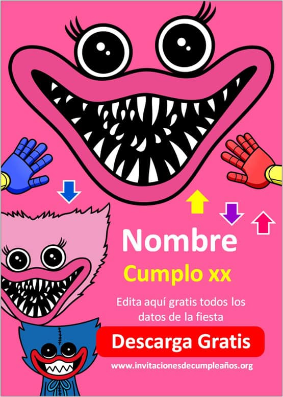 invitación de poppy playtime para niña