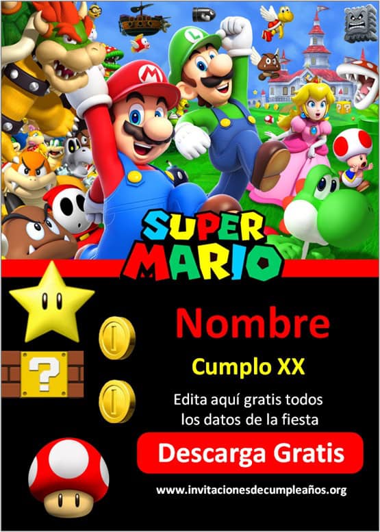 Invitacion Mario Bross