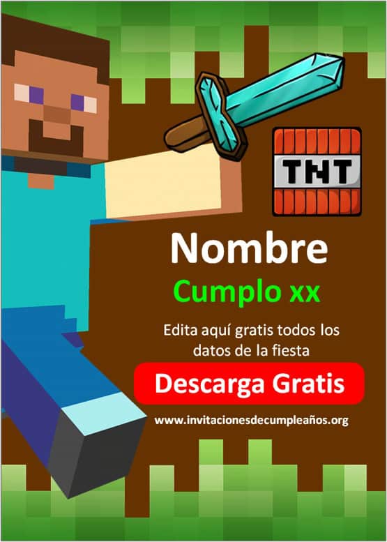 Invitaciones Minecraft