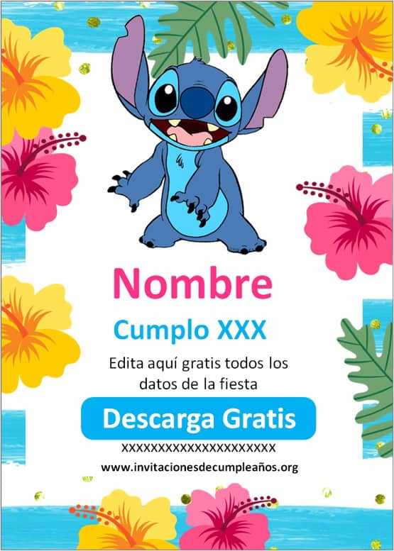 Invitaciones de Stitch