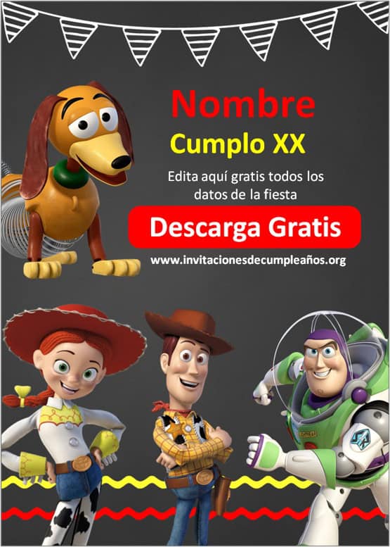 Invitaciones de Toy Story para enviar por WhatsApp