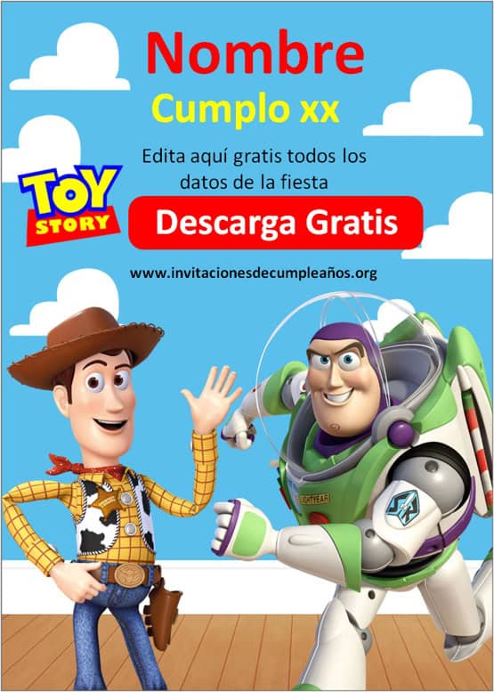 invitaciones de cumpleaños de toy story