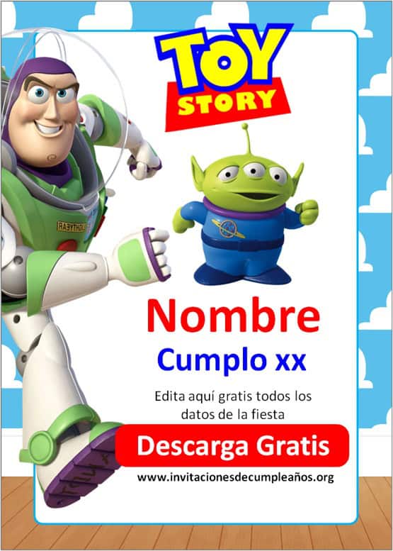 Invitación Buzz Lightyear editable digital