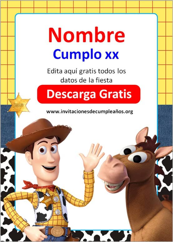 plantillas para hacer invitaciones de Toy Story