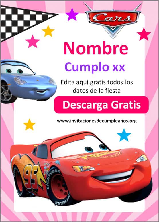 invitaciones de cars niña