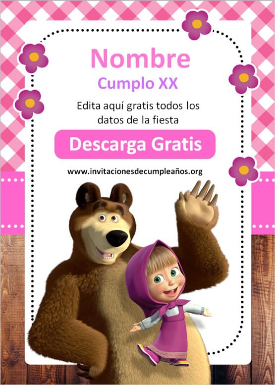 Invitación Masha y el Oso