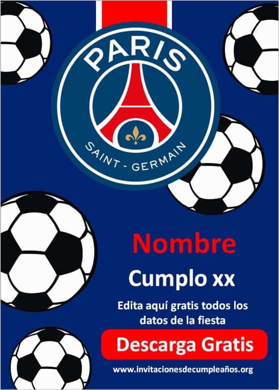 Invitaciones de Paris Saint Germain