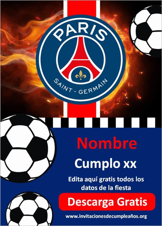 invitacion cumpleaños psg