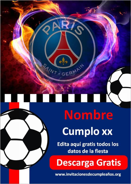 invitacion cumpleaños psg