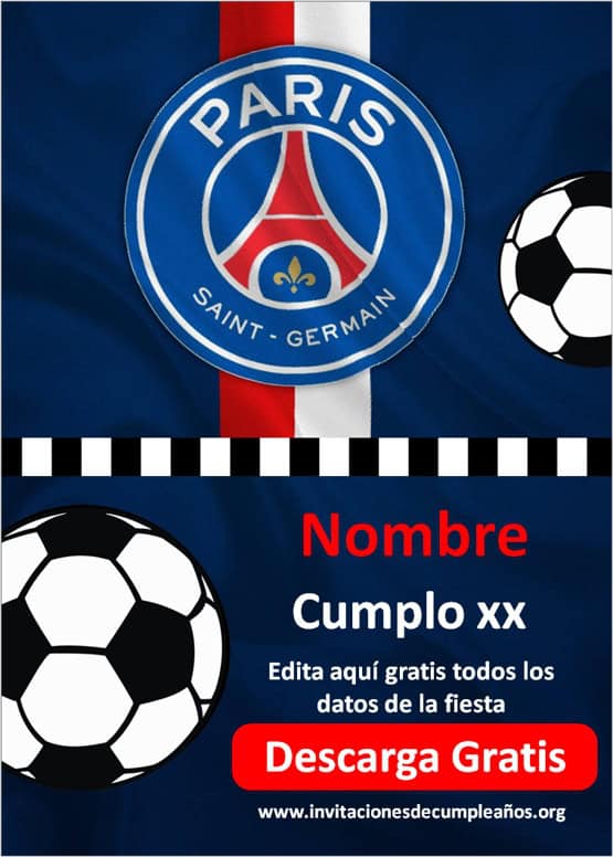 invitación futbol psg parís saint