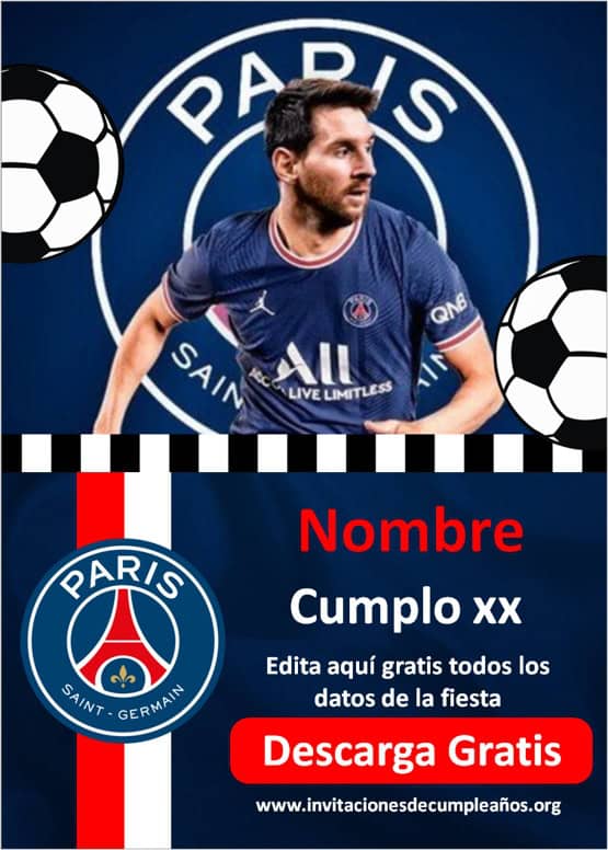 invitaciones de cumpleaños Psg