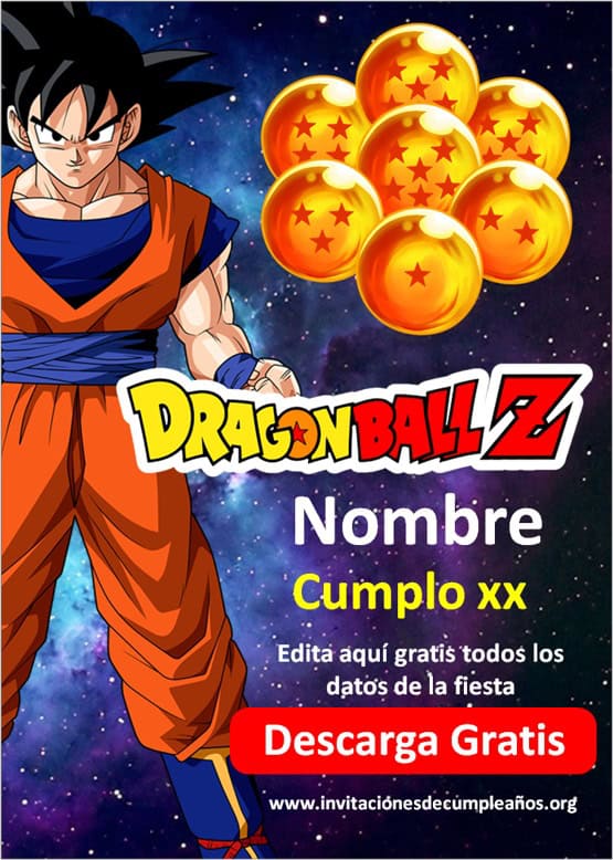 Invitaciones Dragon Ball