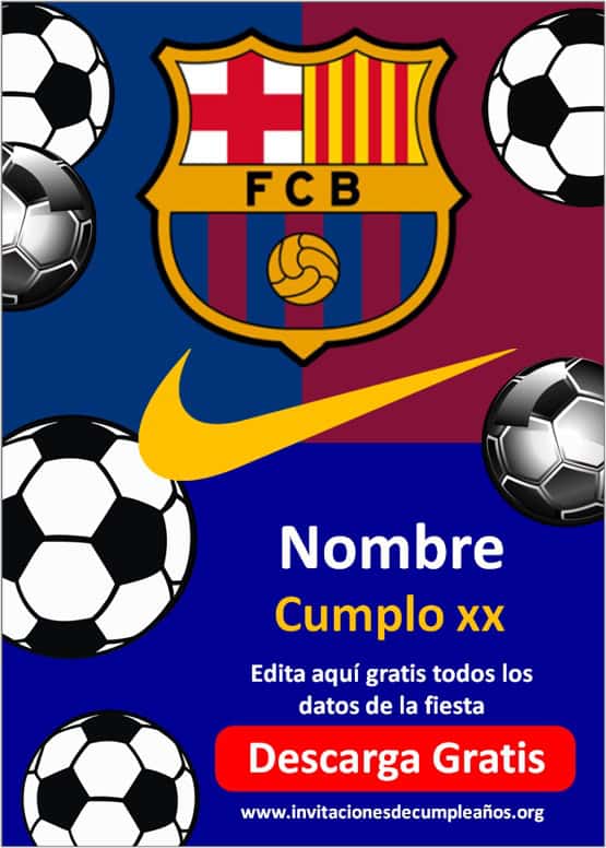 Invitaciones de cumpleaños del Barcelona