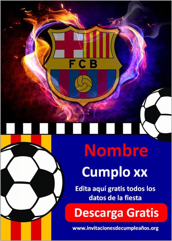 invitaciones de fc barcelona para editar