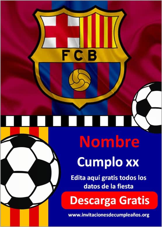 invitaciones de cumpleanos de barcelona fc