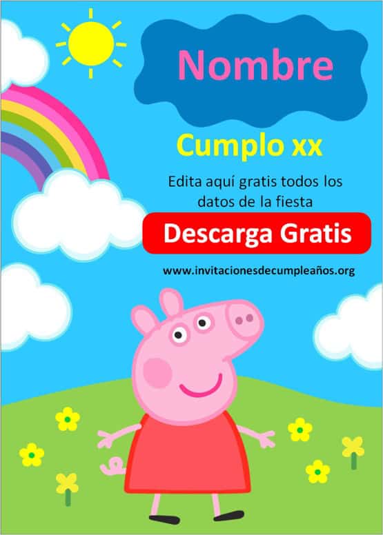 Invitaciones Peppa Pig