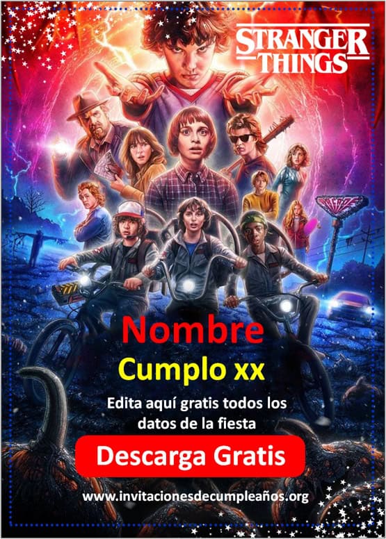 invitaciones stranger things gratis