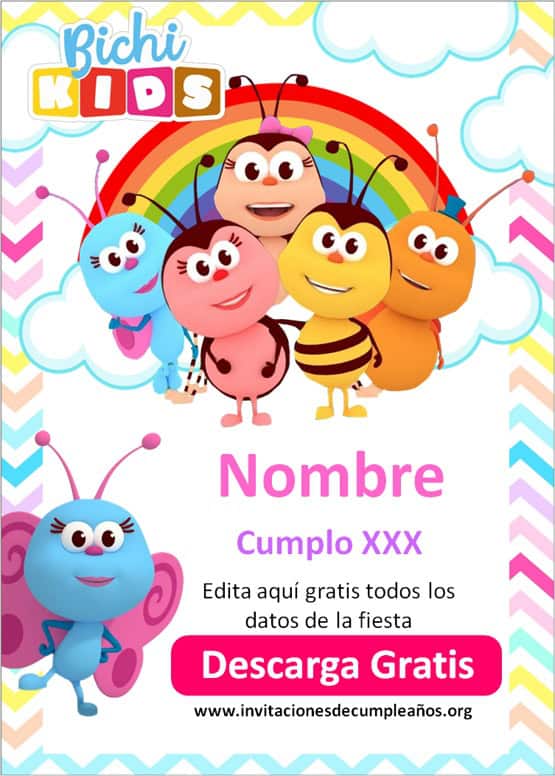 invitaciones de bichikids niña