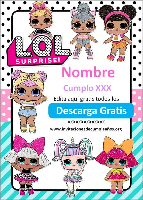 Invitaciones de LOL SURPRISE Gratis