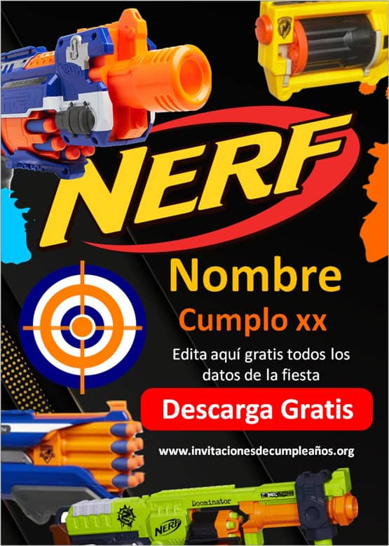 Invitaciones de Nerf