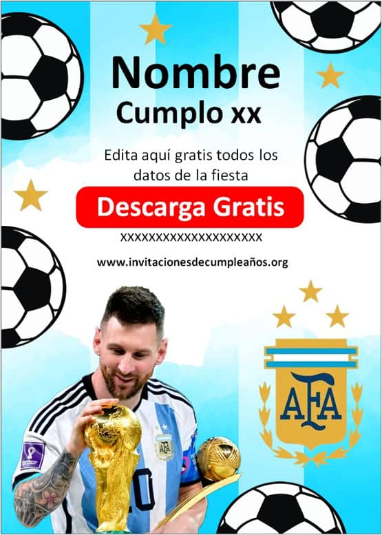 Invitación de cumpleaños messi