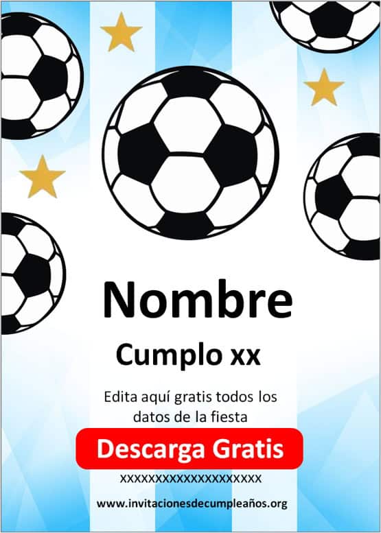 invitacion de cumpleaños futbol