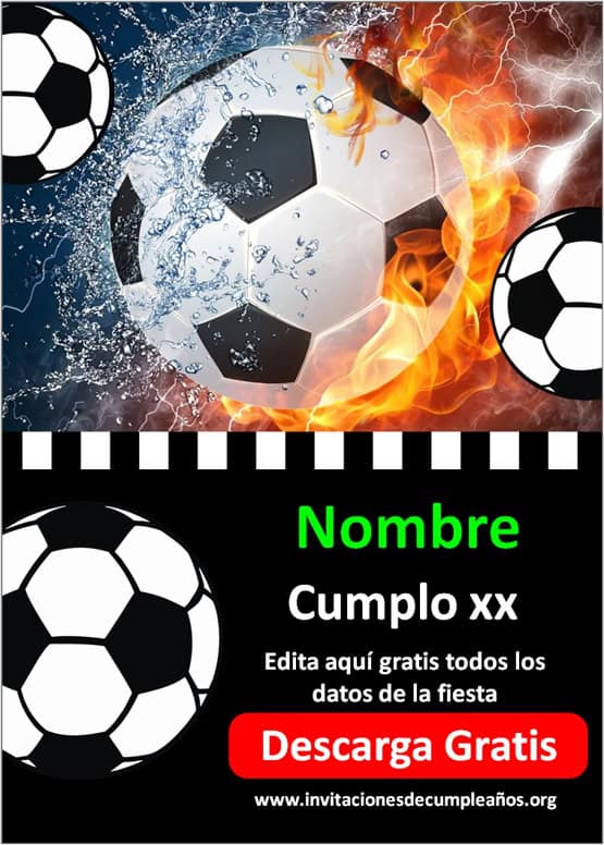 invitaciones de futbol para cumpleaños