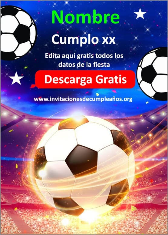 invitaciones de futbol para editar gratis