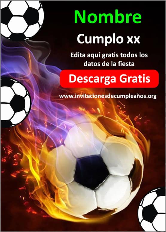 invitaciones de futbol para cumpleaños