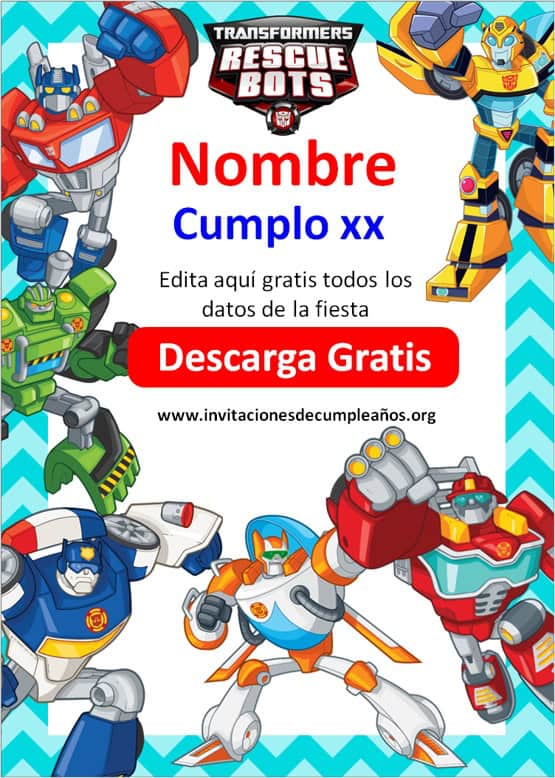 invitaciones de Rescue Bots gratis