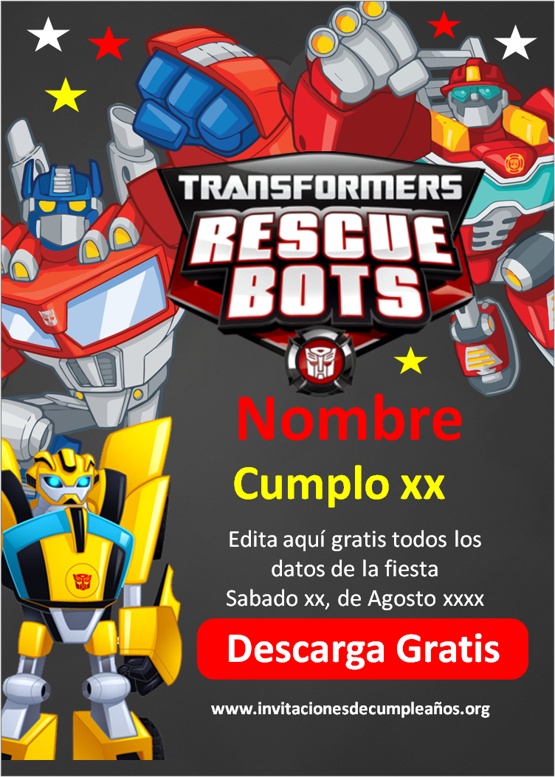 Rescue Bots Invitaciones de cumpleaños
