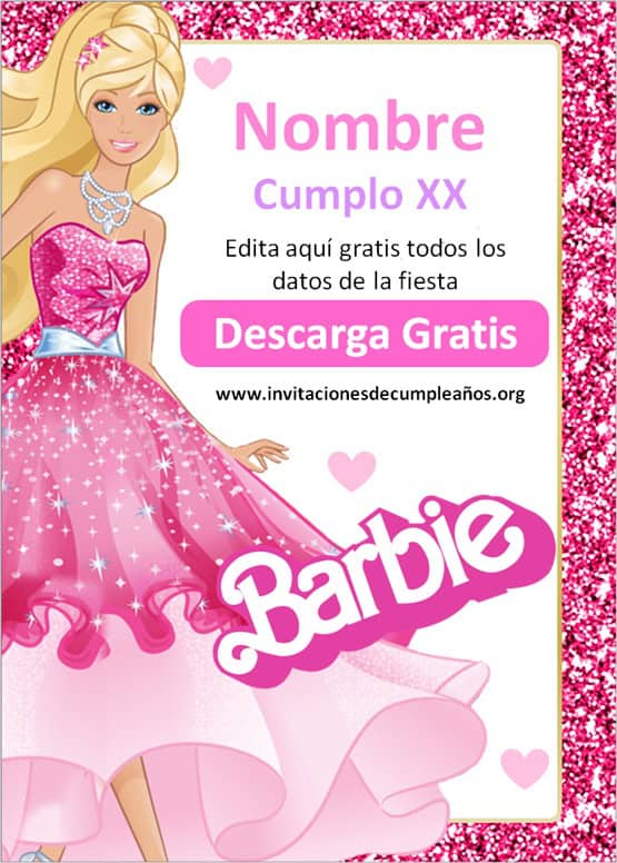 Invitaciones de Barbie