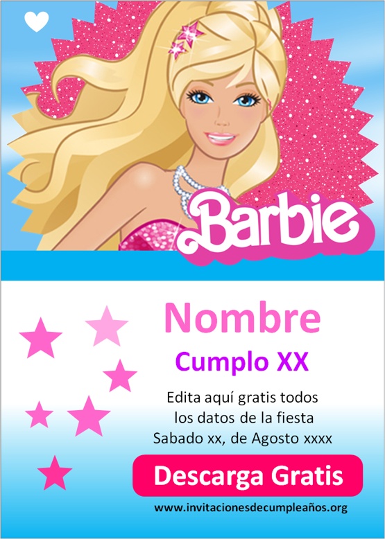 Invitaciones de cumpleaños de Barbie