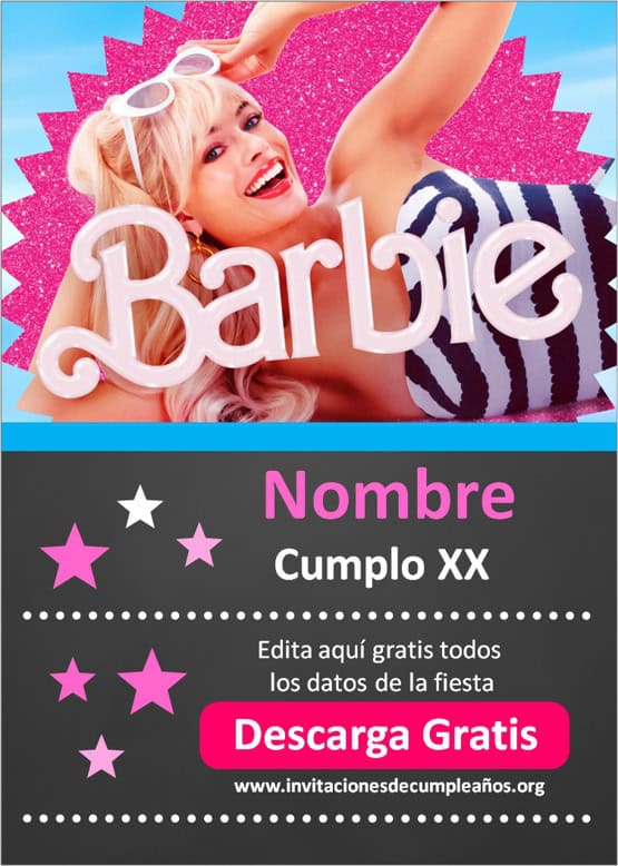 Invitación Barbie