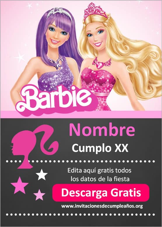 Invitación de Barbie Gratis