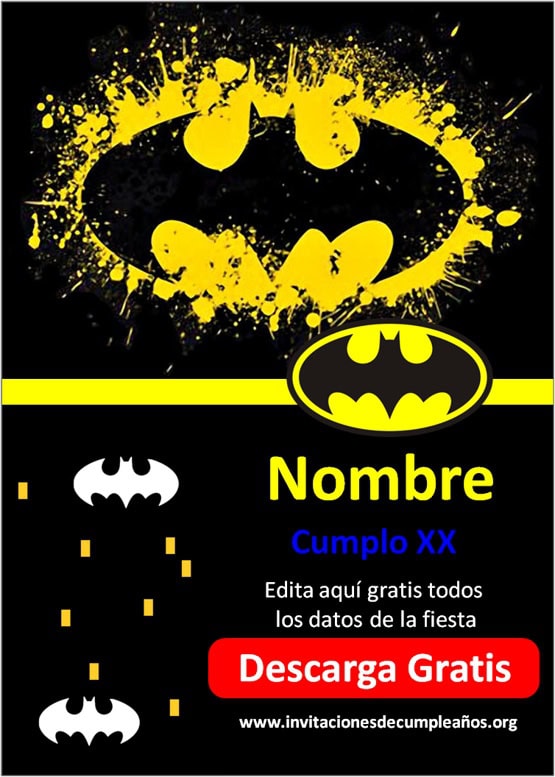 invitaciones digitales de batman gratis