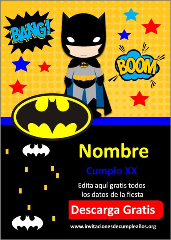 tarjetas de invitacion de batman bebe