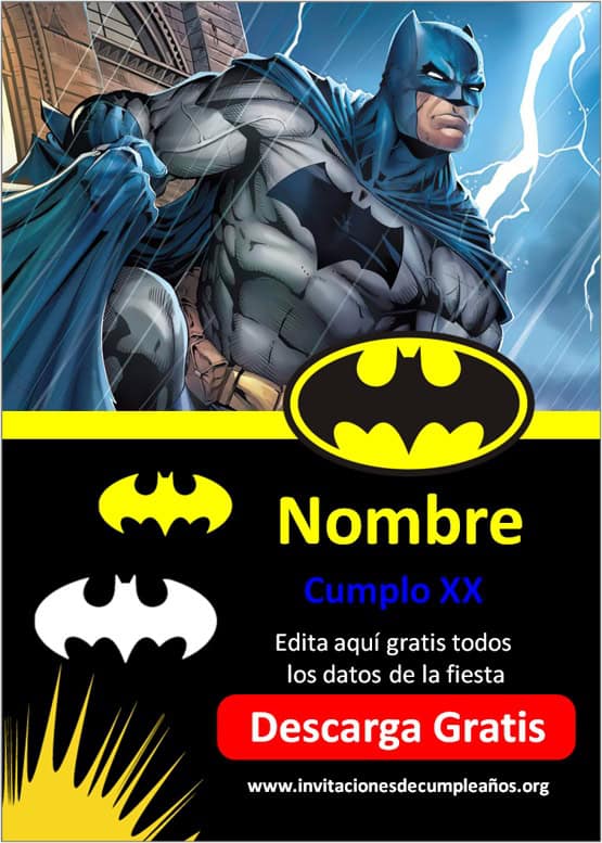 invitaciones digitales de batman gratis