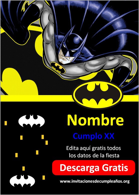 invitaciones de batman pdf