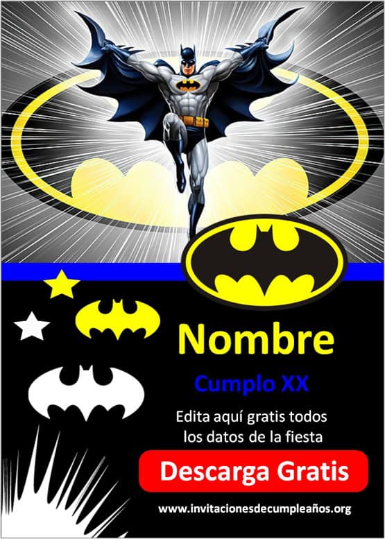 invitaciones de batman para cumpleaños